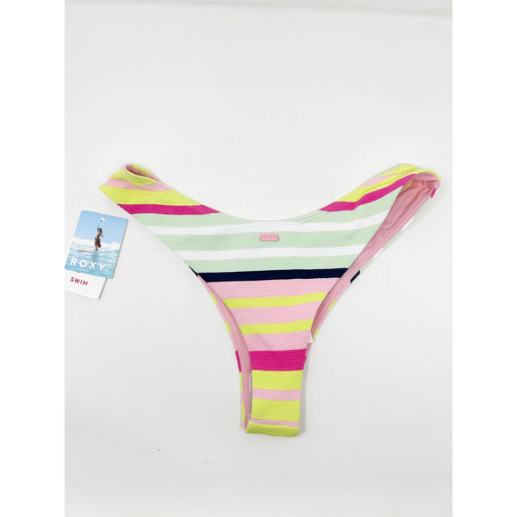Roxy Stripe Soul Cheeky Bikini Bottoms, Rainbow Stripes, NWT Large - Picture 4 of 7